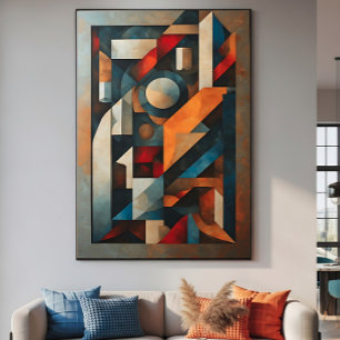 Póster Cubista Geométrico Moderno Abstracto
