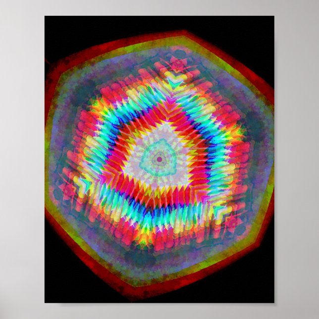 Póster Cubo abstracto brillante (Frente)
