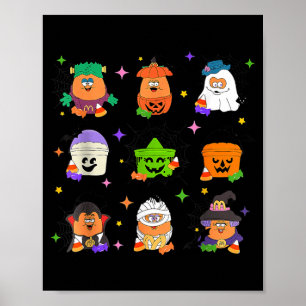 Póster Cubo de comida de nuggets de pollo de Halloween