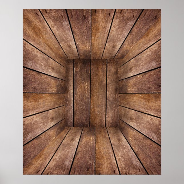 Póster Cubo de madera abstracta (Frente)