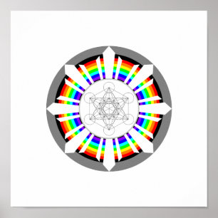 Póster Cubo de Metatrón Prisma de Arcoíris