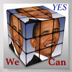Póster Cubo de Obama del cuartel, podemos SÍ