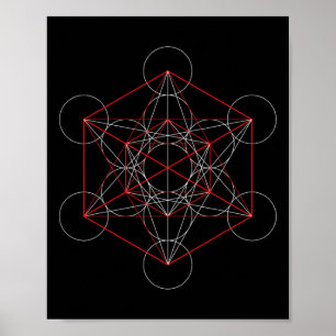 Póster Cubo del Arcángel Metatrón Geometría Sagrada Espir