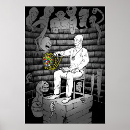 Póster Cubo mágico y monstruos