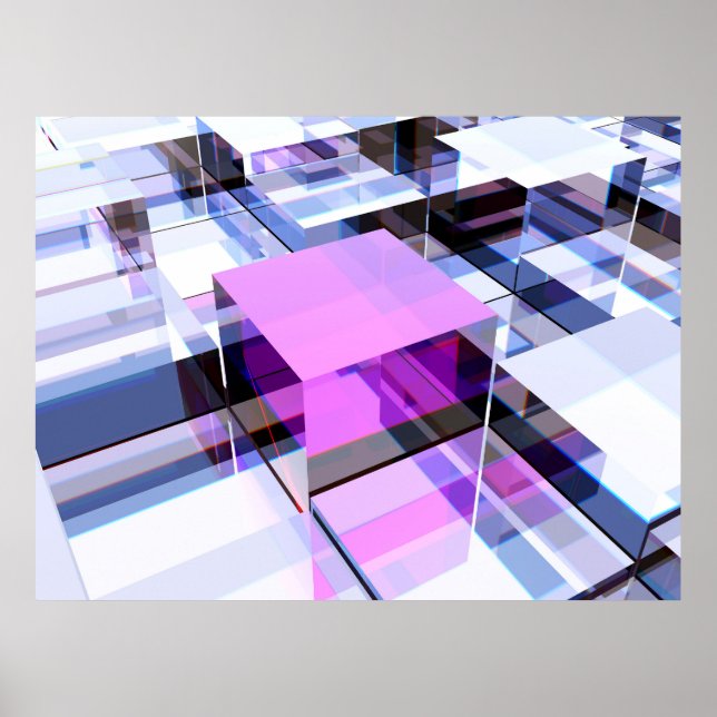 Póster cubo púrpura único (Frente)