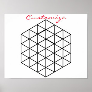 Póster Cubo Thunder_Cove geométrico 3D