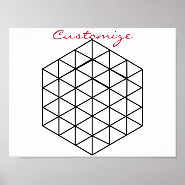 Póster Cubo Thunder_Cove geométrico 3D (Frente)