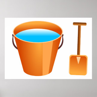 Póster Cubo y espacio naranja