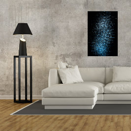 Póster Cubos azules abstractos