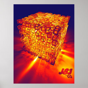 Póster cubos de fuego