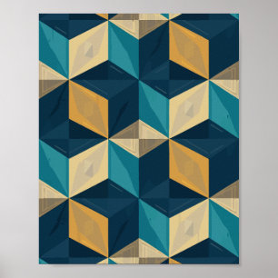 Póster Cubos geométricos 3D