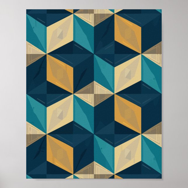 Póster Cubos geométricos 3D (Frente)