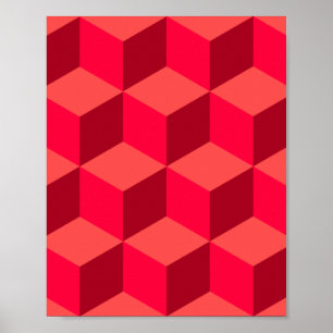 Póster Cubos rojos