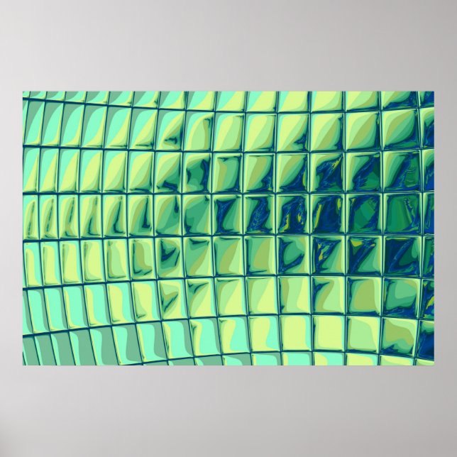 Póster cubos turquesa (Frente)