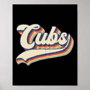 Póster Cubs Deportes Nombre Vintage Retro Regalo Hombres 