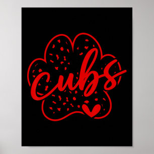 Póster Cubs Vintage Espíritu de Equipo de Fanático de Dep