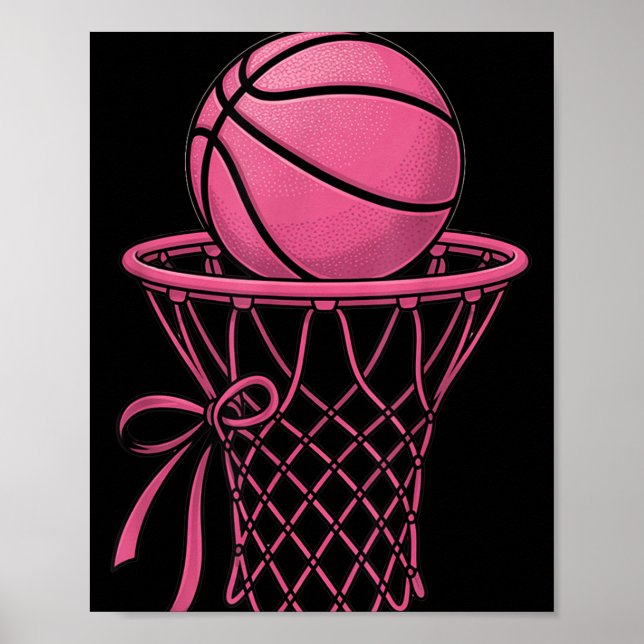 Póster Cuchillo Baloncesto Estético Estilo Hoop Rosa (Frente)