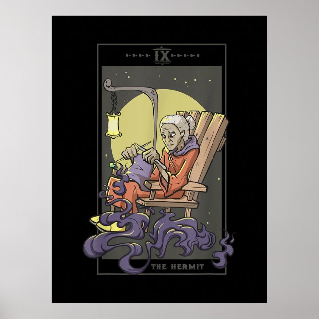Póster Cuchillo de croqueta de la tarjeta de tarot de cos (Frente)