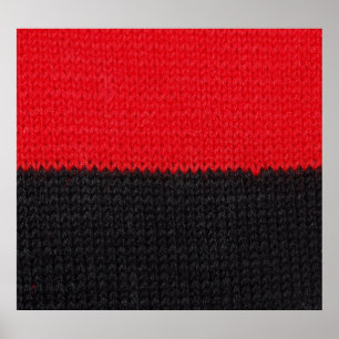 Póster Cuchillo rojo negro: cierre a rayas.