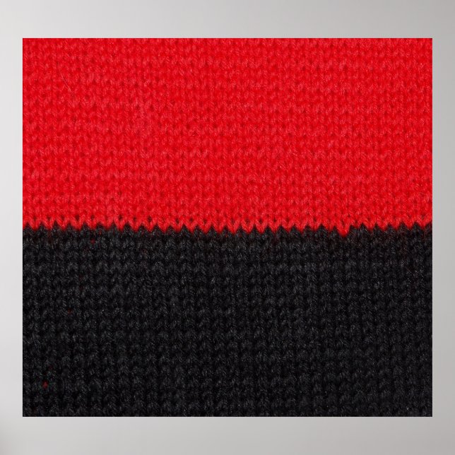 Póster Cuchillo rojo negro: cierre a rayas. (Frente)