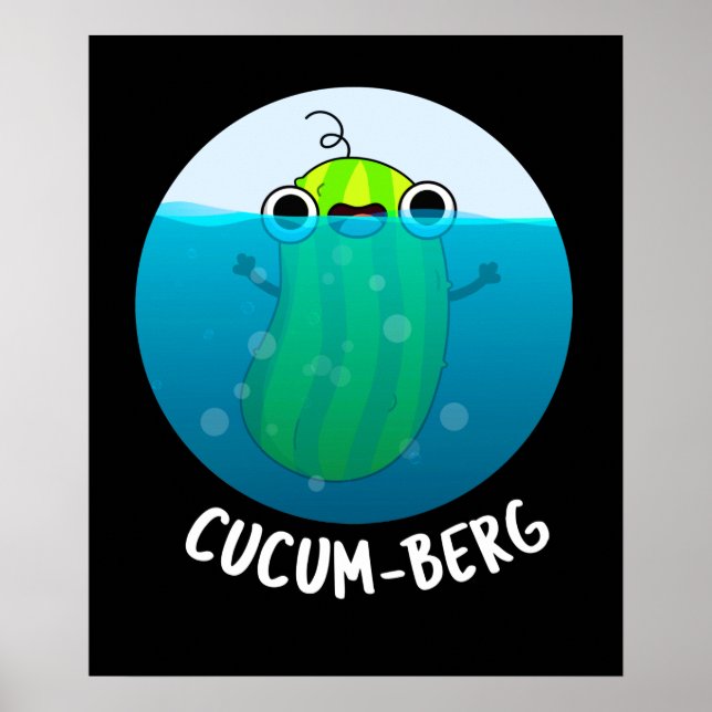 Póster Cucum-berg Funny Cucumber Pun Dark BG (Frente)