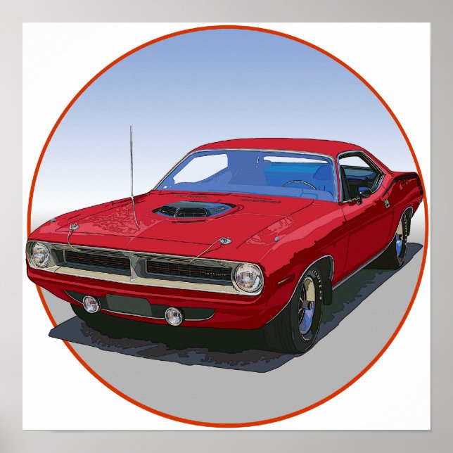 Póster Cuda Coupe de 1970 (Frente)