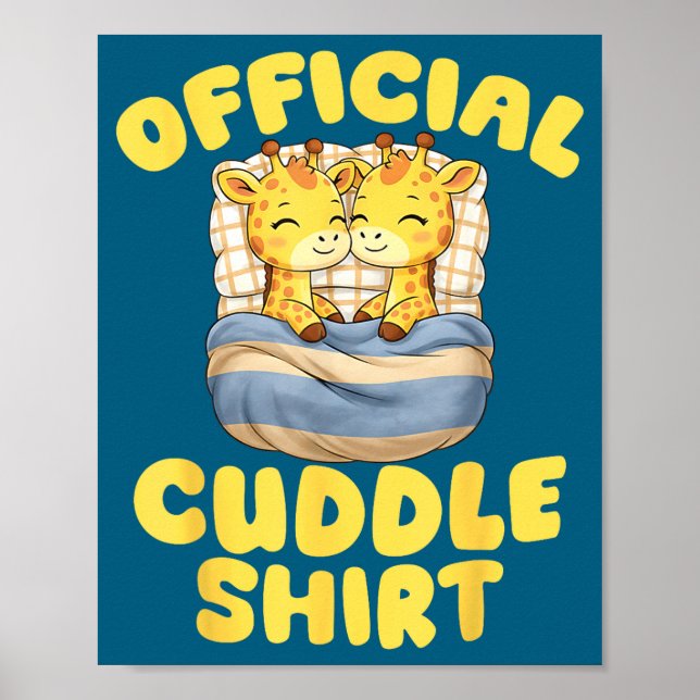 Póster Cuddle Cute Giraffes Couple Valentine's Day  (Frente)