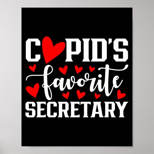 Póster Cud's Favorite Secretary Cute Heart Valentine's Da (Frente)
