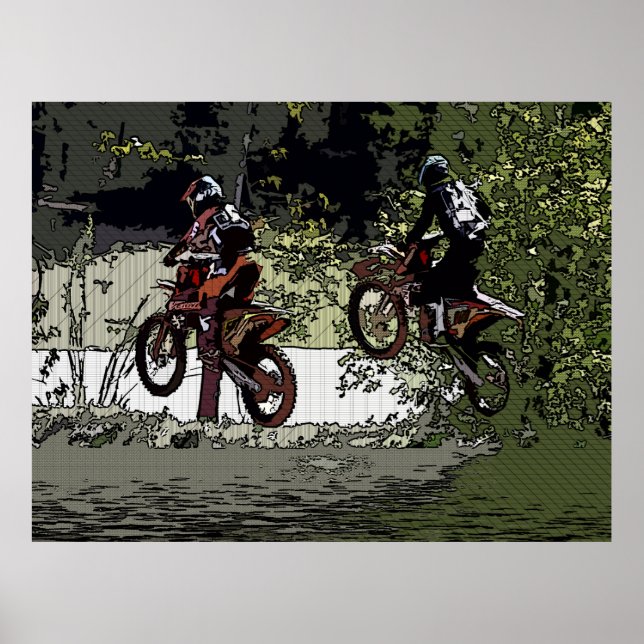 Póster Cuello y Cuello - Motocross Racers (Frente)