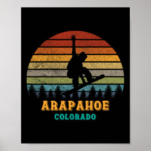 Póster Cuenca Arapahoe Colorado Vintage Sun Snowboarding