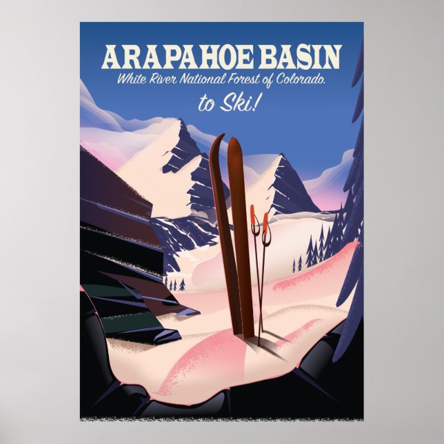 Póster Cuenca de Arapahoe, Esquí Forestal Nacional del Rí (Frente)