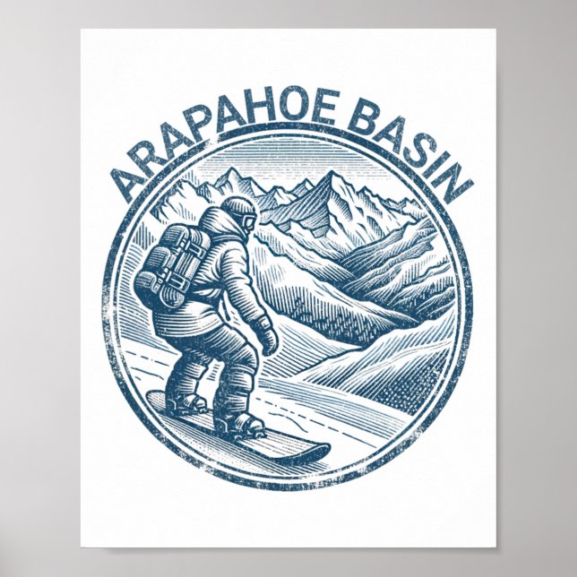 Póster Cuenca de Arapahoe Snowboarder (Frente)