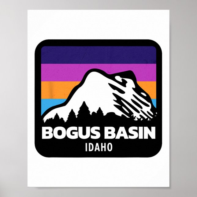 Póster Cuenca De Bogus Idaho Esquí Snowboard Montañas Fa (Frente)