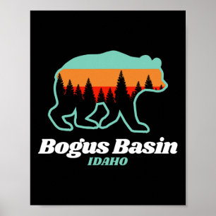 Póster Cuenca de Bogus Idaho Esquiando El Oso De Snowboar