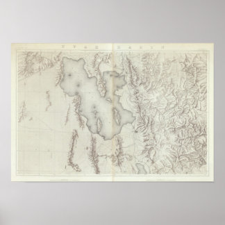 Póster Cuenca de Utah Topográfica
