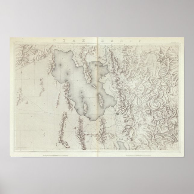 Póster Cuenca de Utah Topográfica (Frente)