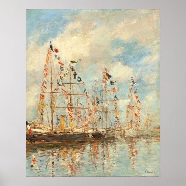 Póster Cuenca del yate - Eugène Boudin Bella Artes (Frente)