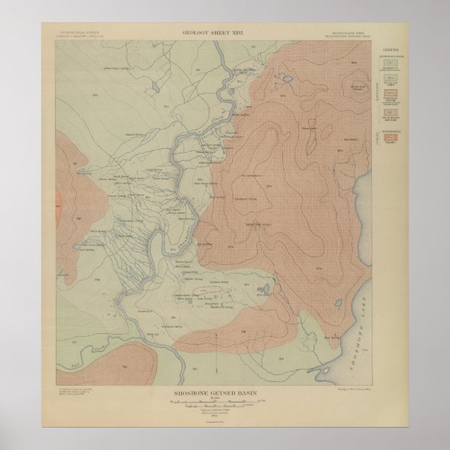 Póster Cuenca Shoshone Geyser (Frente)