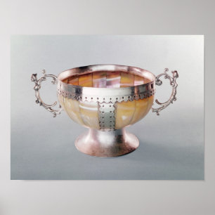 Póster Cuenco nacarado montado plata del wassail