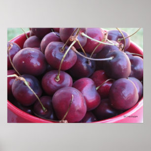 Póster Cuenco por completo de poster de las cerezas