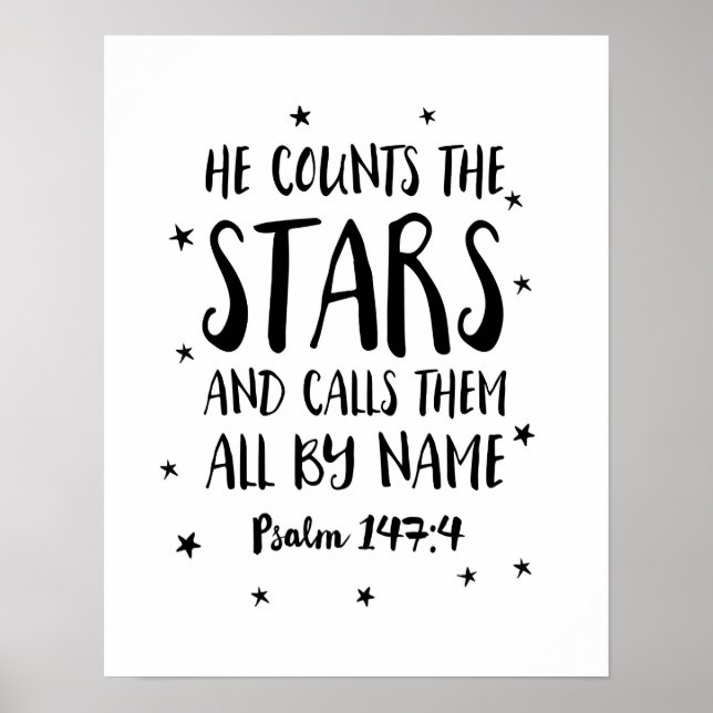 Póster Cuenta las estrellas Niños Salmos imprimen poster (Frente)