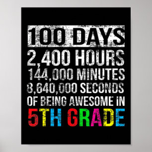 Póster Cuenta regresiva de 100 días de regalo escolar T