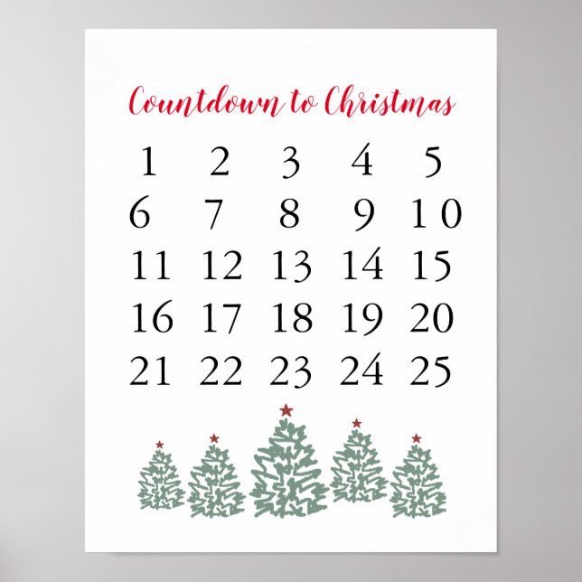 Póster Cuenta regresiva del calendario de navidades a Nav (Frente)