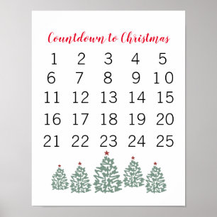 Póster Cuenta regresiva del calendario de navidades a Nav