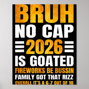 Póster Cuenta regresiva divertida de Año Nuevo 2026 Bruh 