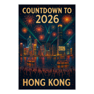 Póster Cuenta regresiva para 2026 en Hong Kong