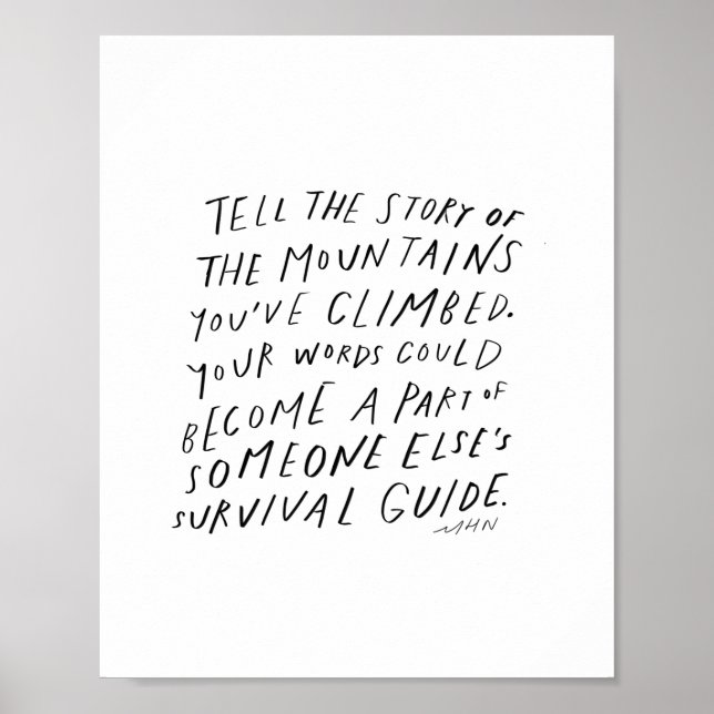 Póster Cuenta tu historia - cita inspiradora (Frente)