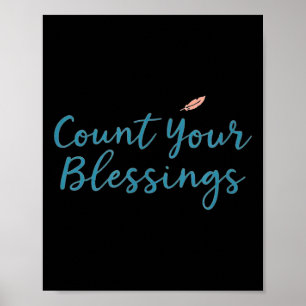 Póster Cuenta Tus Bendiciones – Fe Inspiradora Cristiana