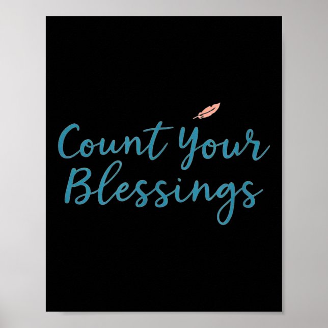 Póster Cuenta Tus Bendiciones – Fe Inspiradora Cristiana (Frente)