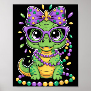 Póster Cuentas de Cocodrilo de Mardi Gras para Niños y Mu